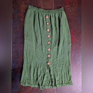 Harper Green Button-Down Skirt